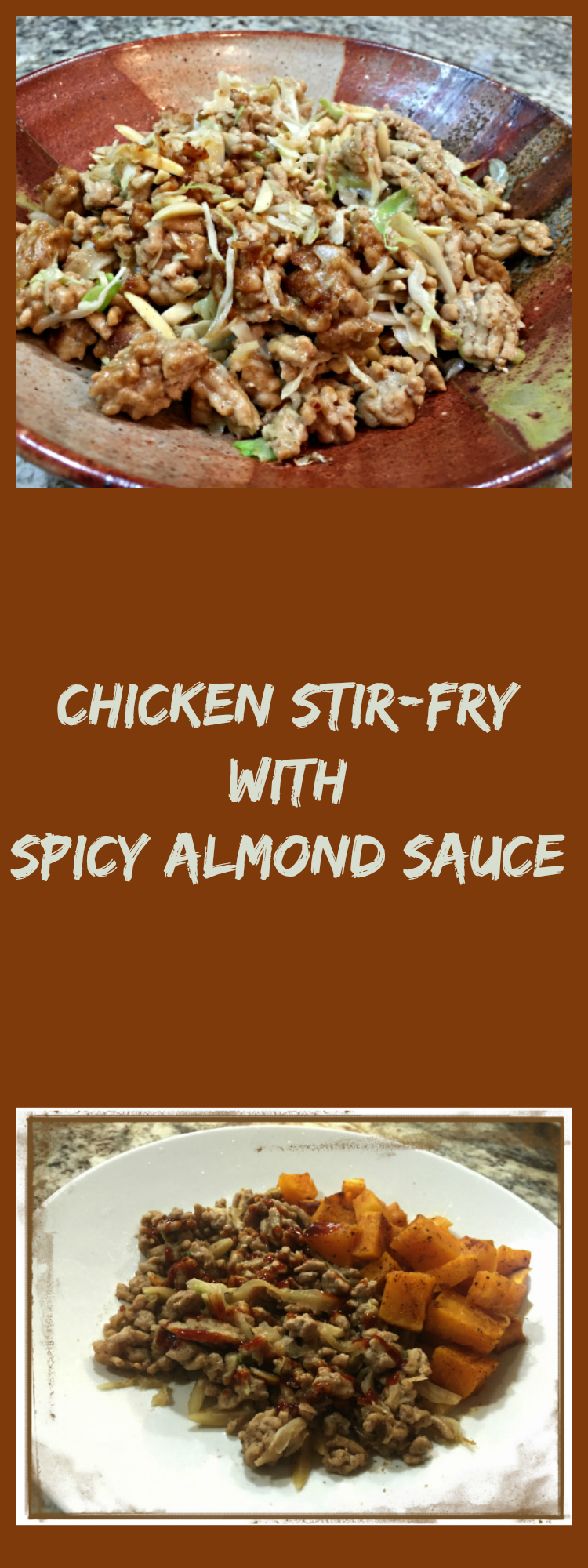 Chicken Stir-fry with Spicy Almond Sauce, from Bewitching Kitchen