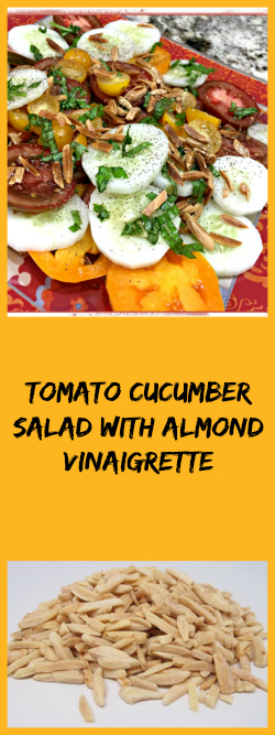 Tomato Cucumber Salad with Almond Vinaigrette, Bewitching Kitchen